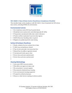 ISO 14644 Class 8 check list 